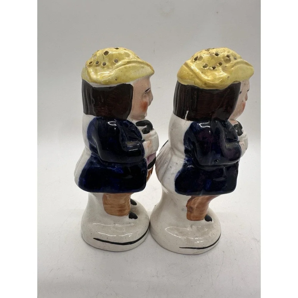 Vintage Staffordshire Style Figural Toby Salt & Pepper Shakers Pair‎